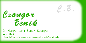 csongor benik business card